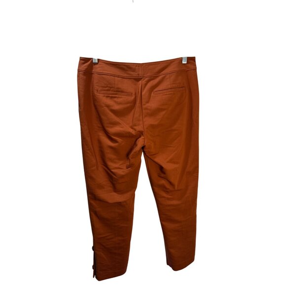 Ann Taylor Factory Womens Rust Orange Pants Size 6 With Side Button Detail & Poc - Picture 2 of 12